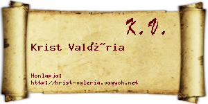 Krist Valéria névjegykártya